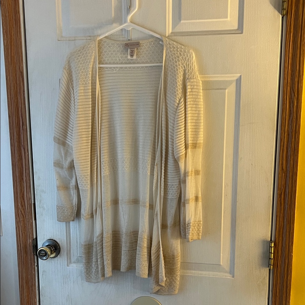 Christopher & Banks Beige Textured Cardigan